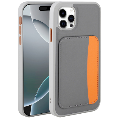 Apple iPhone 11 Case with Card Holder Zore X-Card Silicone Cover Dark Grey