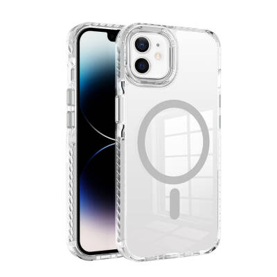 Apple iPhone 11 Case with Magsafe Charging Feature Airbag Attachable Strap Zore Nana Cover Grey