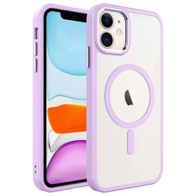 Apple iPhone 11 Case with Wireless Charger Zore Krom Magsafe Silicone Cover Light Pink