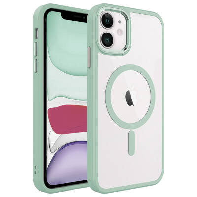 Apple iPhone 11 Case with Wireless Charger Zore Krom Magsafe Silicone Cover Green