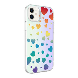 Apple iPhone 11 Case Zore M-Blue Patterned Cover Heart No3