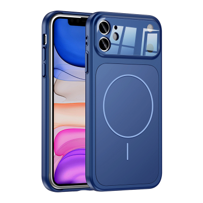 Apple iPhone 11 Case Zore M-Safe Charging Camera Protection Formen Cover Blue