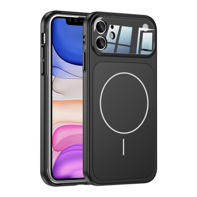 Apple iPhone 11 Case Zore M-Safe Charging Camera Protection Formen Cover Black