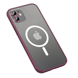 Apple iPhone 11 Case Zore Mokka Wireless Cover Koyu Mor