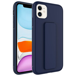 Apple iPhone 11 Case Zore Qstand Cover Navy blue