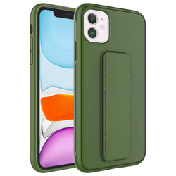 Apple iPhone 11 Case Zore Qstand Cover Dark Green