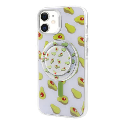 Apple iPhone 11 Case Zore Tiktok Cover with Magsafe Charging Feature and Plug-in Pop Socket Green