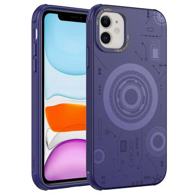 Apple iPhone 11 Case Zore Wireless Charging Patterned Hot Cover Derin Mor