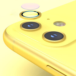 Apple iPhone 11 CL-02 Kamera Lens Koruyucu Sarı