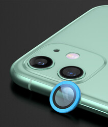 Apple iPhone 11 CL-02 Kamera Lens Koruyucu Mavi
