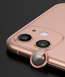 Apple iPhone 11 CL-07 Kamera Lens Koruyucu Rose Gold