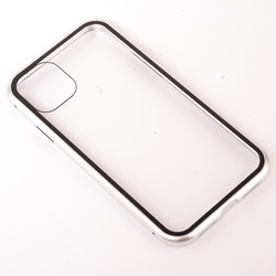 Apple iPhone 11 Kılıf Zore Devrim Mıknatıslı Cam Kapak Beyaz