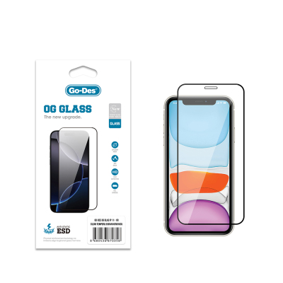 Apple iPhone 11 Go Des OG Glass Antistatik Temperli Cam Ekran Koruyucu Şeffaf