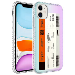 Apple iPhone 11 Kılıf Airbag Kenarlı Renkli Desenli Silikon Zore Elegans Kapak NO1