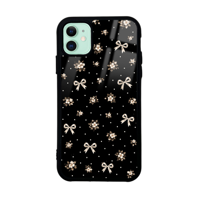 Apple iPhone 11 Kılıf Kamera Korumalı Desenli Zore Lusi Kapak Gold Fiyonk