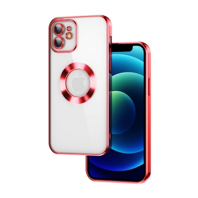 Apple iPhone 11 Kılıf Kamera Korumalı Logo Gösteren Zore Omega Kapak Kırmızı