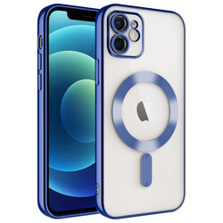 Apple iPhone 11 Kılıf Kamera Korumalı Magsafe Wireless Şarj Özellikli Zore Demre Kapak Sierra Mavi