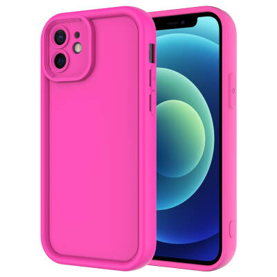 Apple iPhone 11 Kılıf Kamera Korumalı Zore Ananas Kapak Pembe Koyu