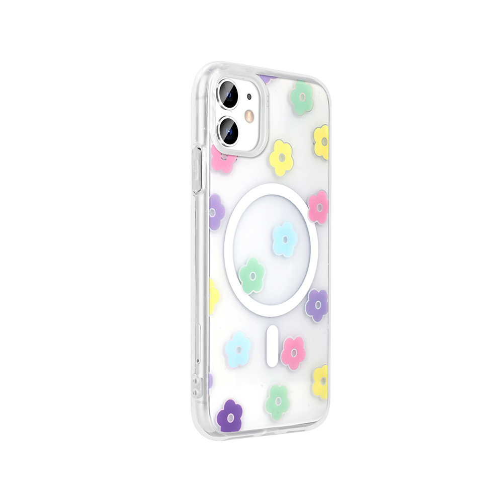Apple iPhone 11 Kılıf M-Safe Şarj Özellikli Şeffaf Zore Folk Sert Kapak - 8