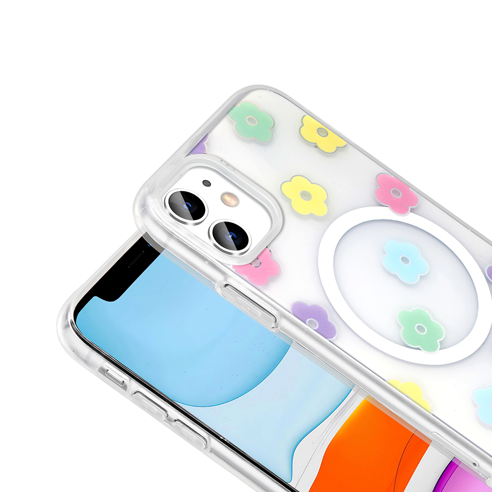 Apple iPhone 11 Kılıf M-Safe Şarj Özellikli Şeffaf Zore Folk Sert Kapak - 13