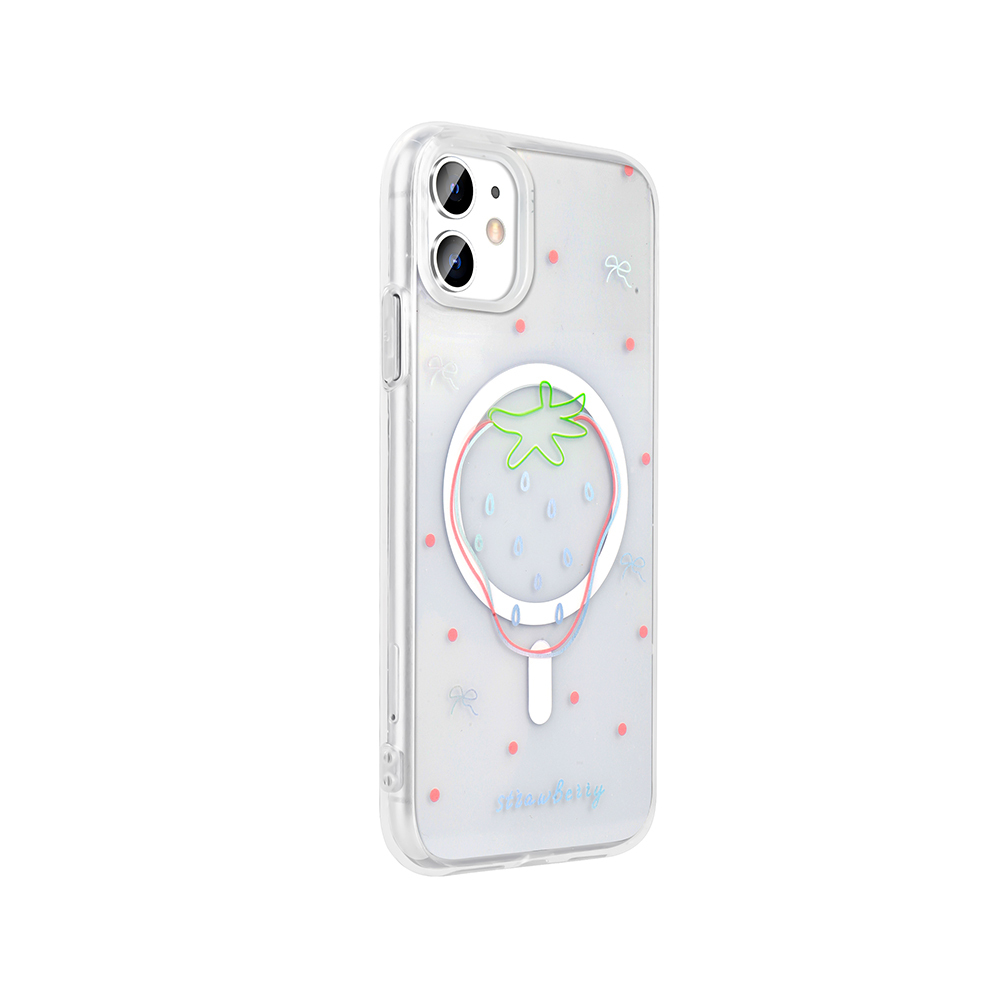 Apple iPhone 11 Kılıf M-Safe Şarj Özellikli Şeffaf Zore Folk Sert Kapak - 9
