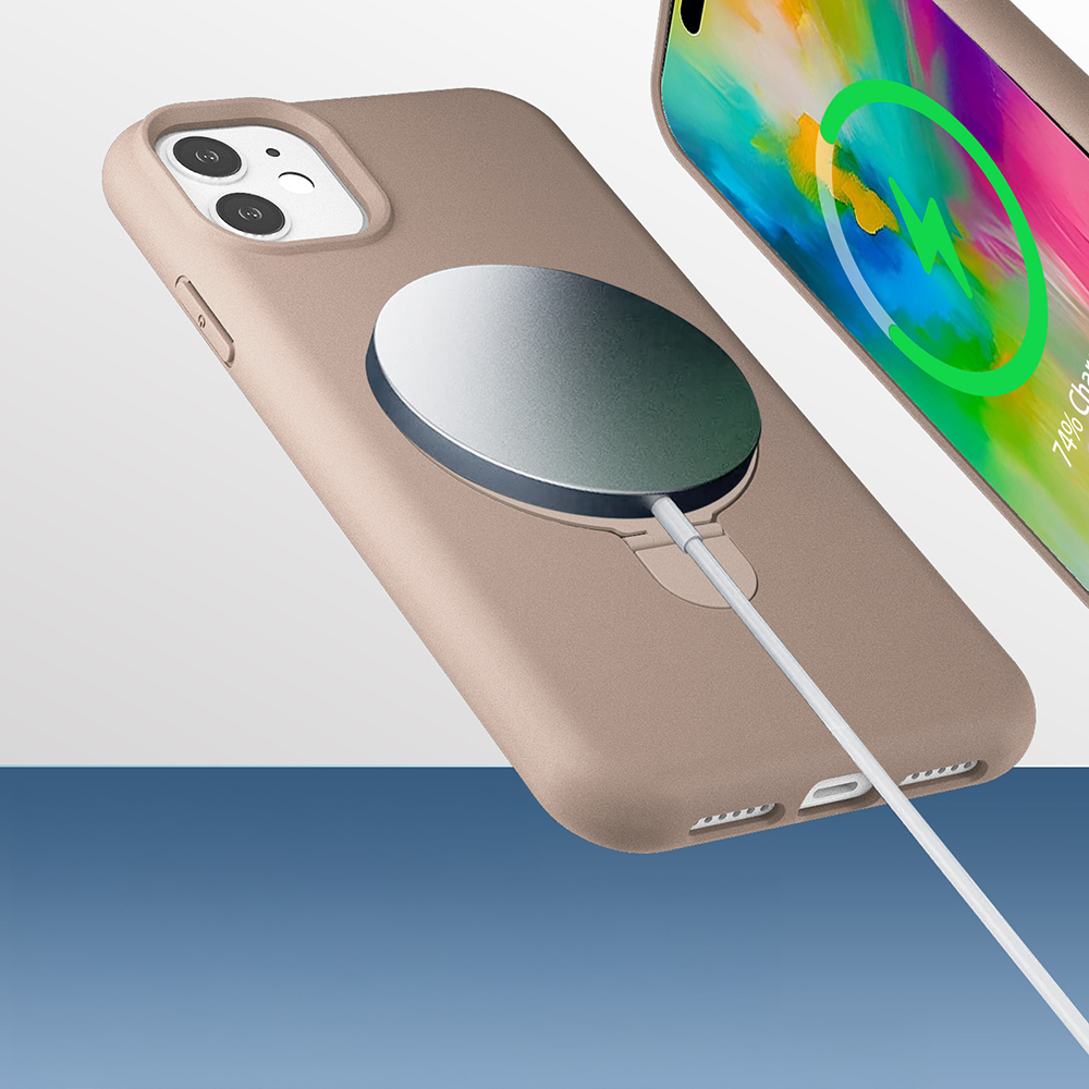 Apple iPhone 11 Kılıf M-safe Şarj Özellikli Standlı Zore Samara Kapak - 11