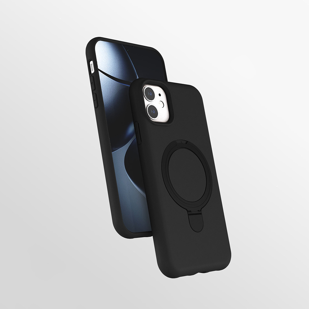 Apple iPhone 11 Kılıf M-safe Şarj Özellikli Standlı Zore Samara Kapak - 1