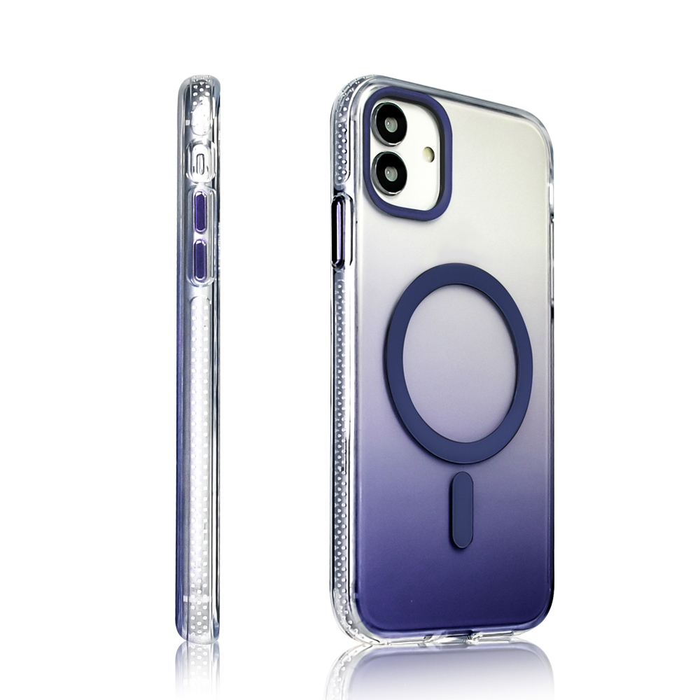 Apple iPhone 11 Kılıf M-safe Şarj Özellikli Transparan Renk Geçişli Zore Toros Kapak - 28