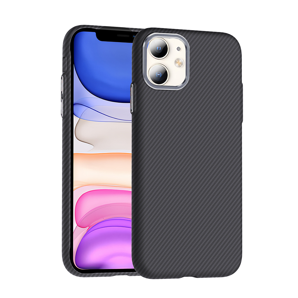 Apple iPhone 11 Kılıf M-safe Şarj Özellikli Karbon Fiber Görünümlü Zore Gros Kapak - 1