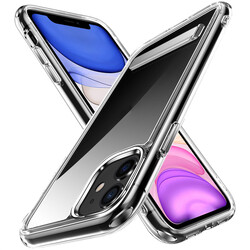 Apple iPhone 11 Kılıf Standlı Şeffaf Silikon Zore L-Stand Kapak Renksiz