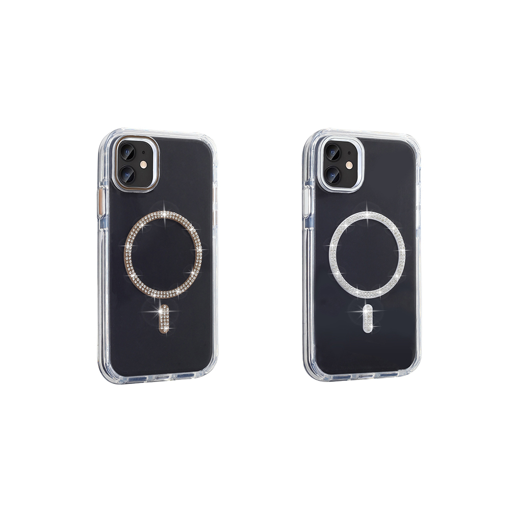 Apple iPhone 11 Kılıf Taşlı Tasarım M-safe Şarj Özellikli Zore Koment Silikon Kapak - 8