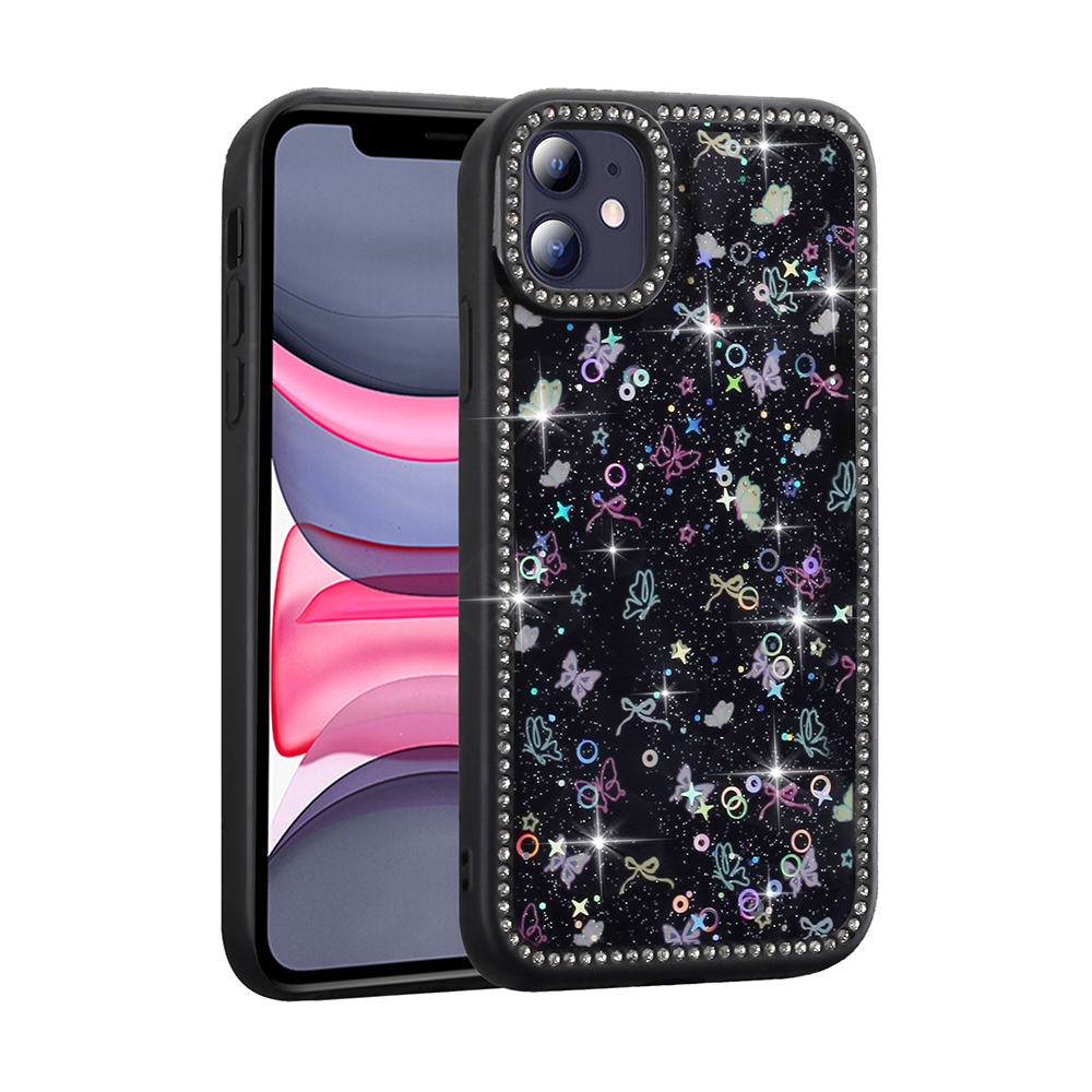 Apple iPhone 11 Kılıf Taşlı ve Simli Tasarım Zore Azra Kapak - 3
