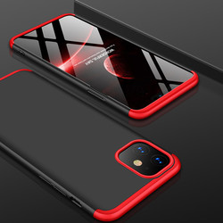 Apple iPhone 11 Kılıf Zore Ays Kapak Siyah-Kırmızı