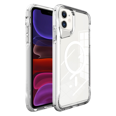 Apple iPhone 11 Kılıf Zore M-safe Şarj Özellikli T-Max M-safe Kapak Şeffaf