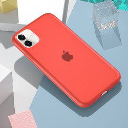 Apple iPhone 11 Kılıf Zore Odos Silikon Kırmızı
