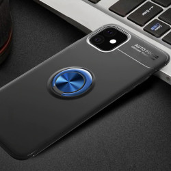 Apple iPhone 11 Kılıf Zore Ravel Silikon Kapak Siyah-Mavi