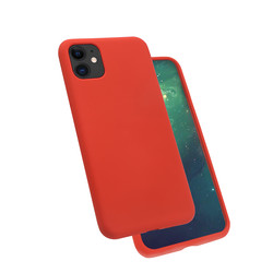 Apple iPhone 11 Kılıf Zore Silk Silikon Kırmızı