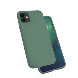 Apple iPhone 11 Kılıf Zore Silk Silikon Koyu Yeşil