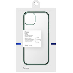 Apple iPhone 11 Pro Benks Magic Glitz Ultra-Thin Transparent Protective Soft Kapak Açık Yeşil