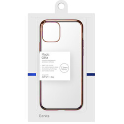 Apple iPhone 11 Pro Benks Magic Glitz Ultra-Thin Transparent Protective Soft Kapak Rose Gold