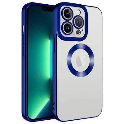 Apple iPhone 11 Pro Case Camera Protected Zore Omega Cover With Logo Navy blue