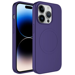 Apple iPhone 11 Pro Case Magsafe Wireless Charging Pastel Color Silicone Zore Plas Cover Plum