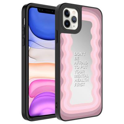 Apple iPhone 11 Pro Case Mirror Patterned Camera Protected Glossy Zore Mirror Cover Ayna