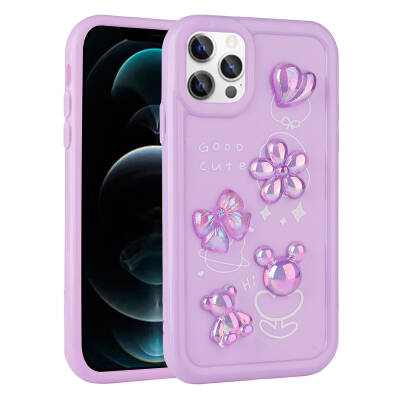 Apple iPhone 11 Pro Case Relief Figured Shiny Zore Toys Silicone Cover Purple