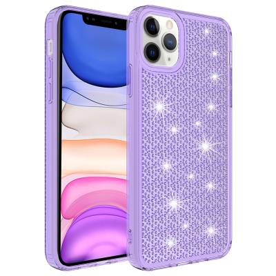 Apple iPhone 11 Pro Case With Airbag Shiny Design Zore Snow Cover Purple