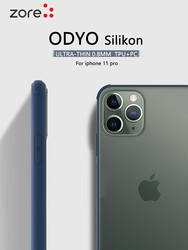 Apple iPhone 11 Pro Case Zore Odyo Silicon Navy blue