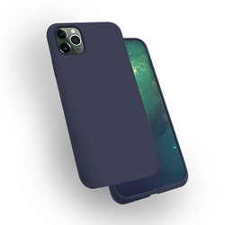 Apple iPhone 11 Pro Case Zore Silk Silicon Navy blue