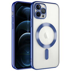 Apple iPhone 11 Pro Kılıf Kamera Korumalı Magsafe Wireless Şarj Özellikli Zore Demre Kapak Sierra Mavi
