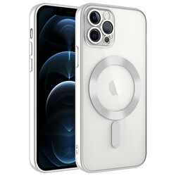 Apple iPhone 11 Pro Kılıf Kamera Korumalı Magsafe Wireless Şarj Özellikli Zore Demre Kapak Gümüş