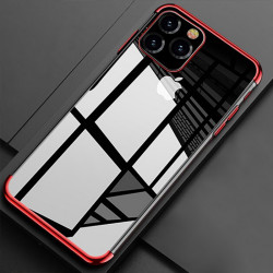 Apple iPhone 11 Pro Kılıf Zore Dört Köşeli Lazer Silikon Kapak Kırmızı